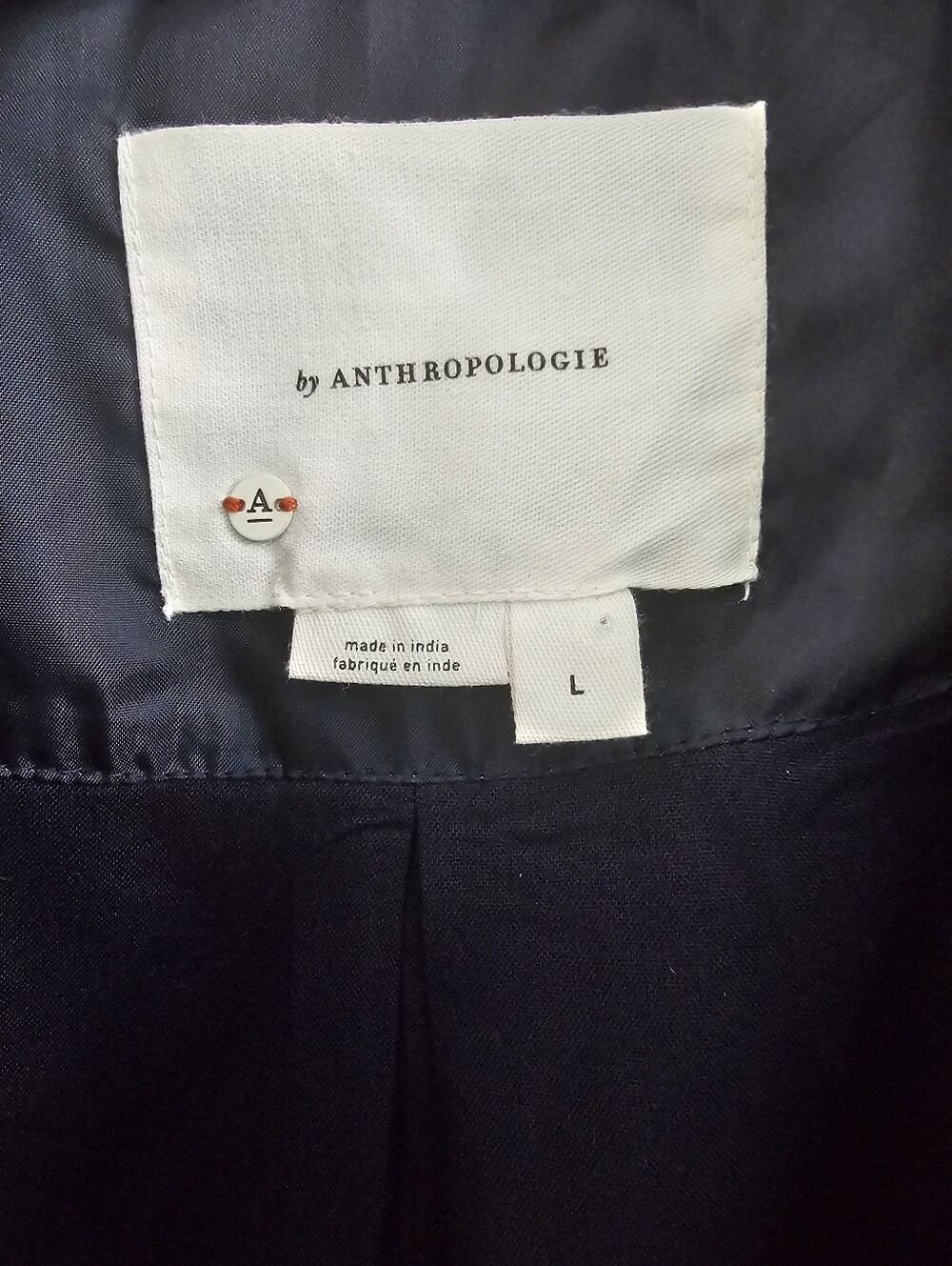 Anthropologie Dahlia Floral Bomber Jacket – Navy Blue Embroidered | Size Large - Picture 2 of 6